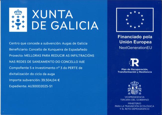 Subvención concedida Aguas de Galicia